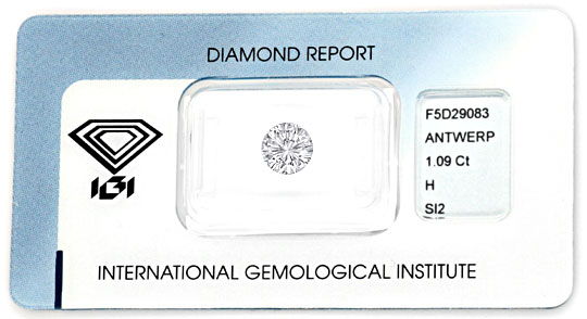 Foto 1 - Einkaräter 1,09 ct Diamant IGI Brillant-Weiss SI, D5081