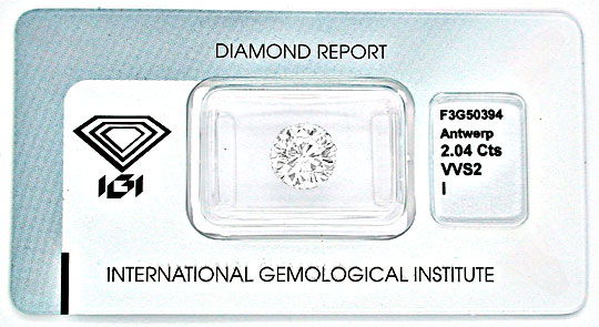 Foto 1 - Diamant 2,047 Zweikaräter Super Qualität IGI, D5454