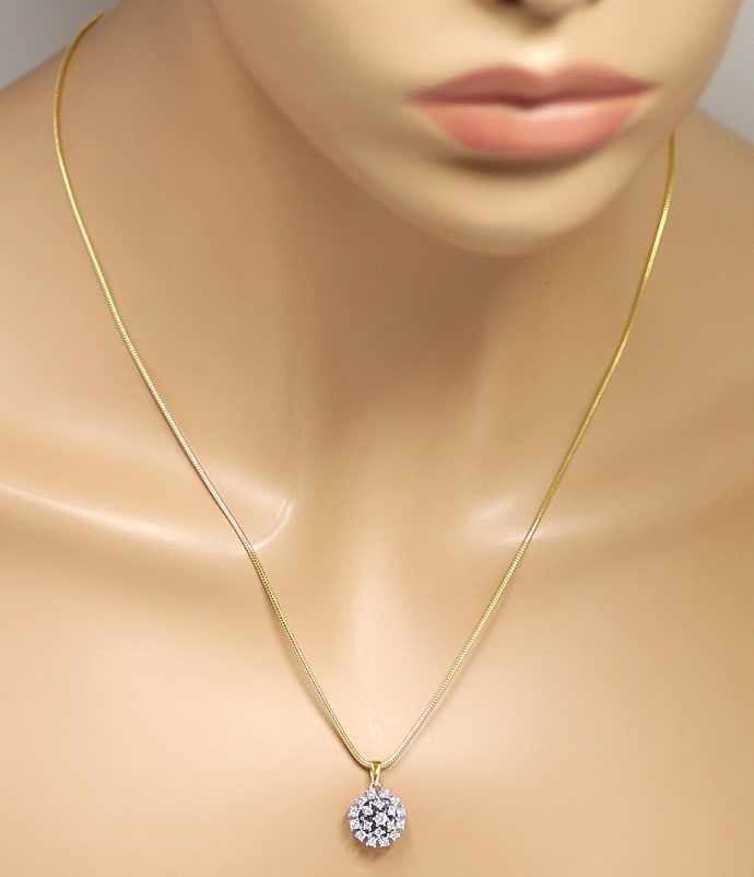 Foto 4 - Diamantanhänger mit 0,51ct Brillanten an Kette 14K Gold, S1423